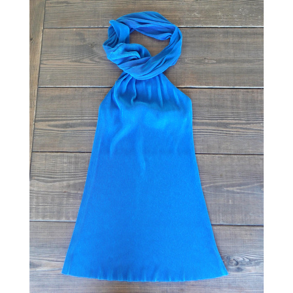 Hello Molly Blue Halter Mini Dress - Picture 3 of 9